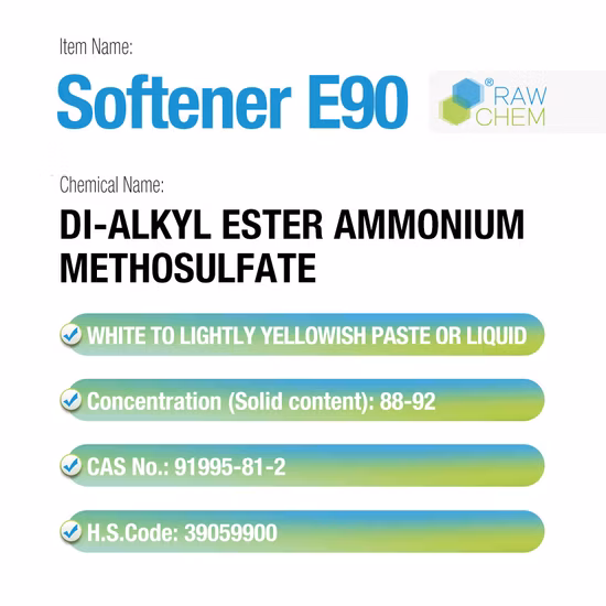 Adoucisseur E90 Base Ester Sels d'Ammonium Quaternaire